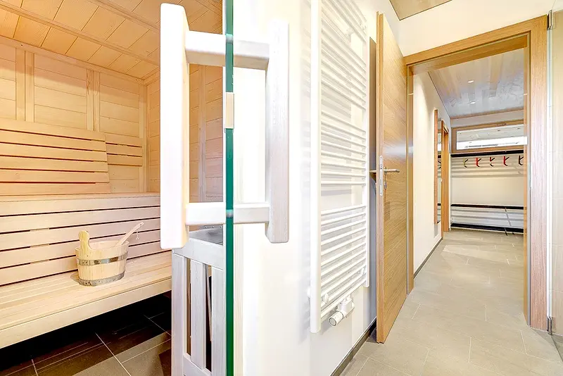 Die finnische Sauna im Erdgeschoss